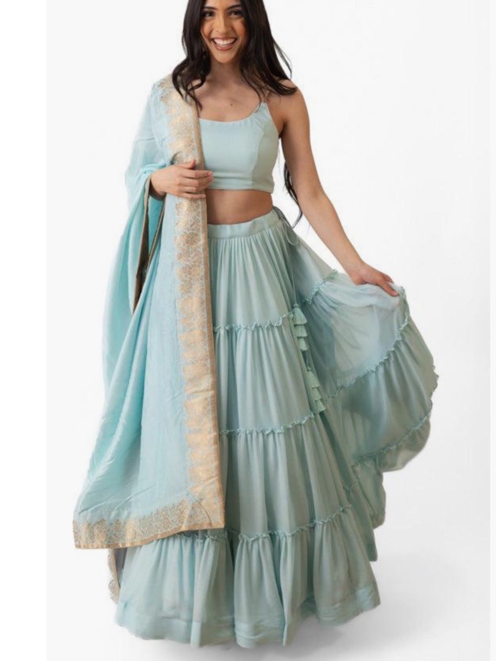 RAAS
Elvia Tiered Lehenga Choli Set. Used once for less than 3 hours.